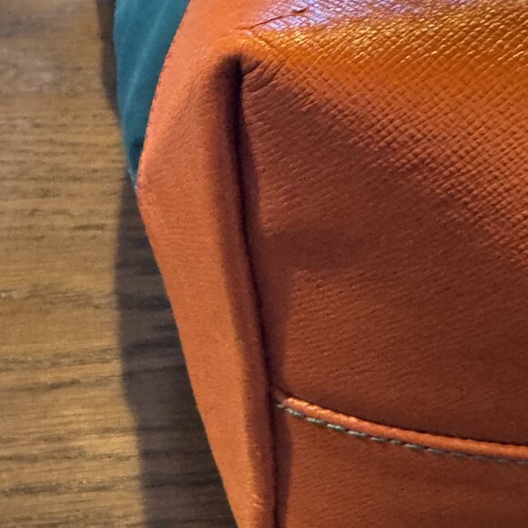 Tory Burch Penn Tote Bag in Teal & Tan - Picture 16 of 16